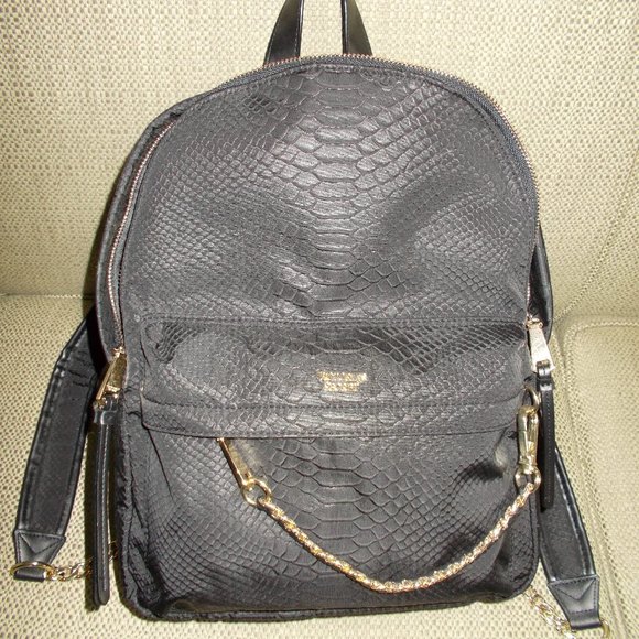 Victorias Secret Backpack Black Python 